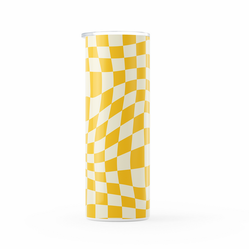Yellow Checkered 20oz Tumbler