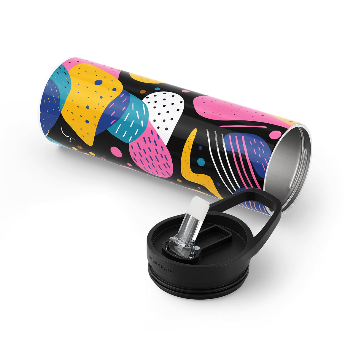 Black Abstract 560ml Bottle By Hydronair