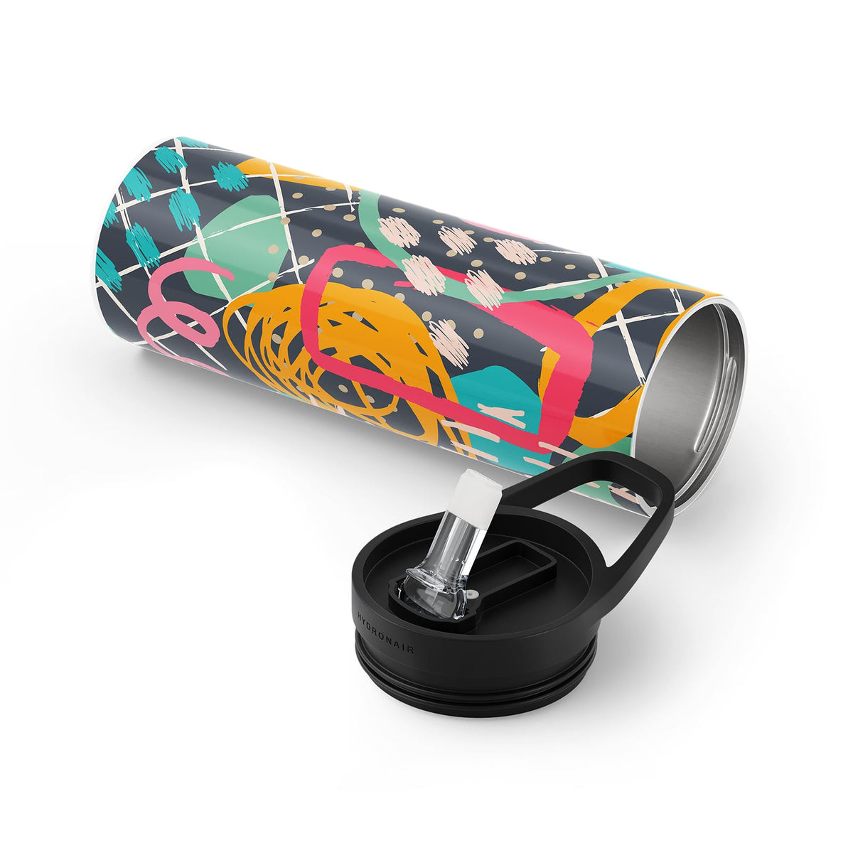 Black Abstract 560ml Bottle By Hydronair