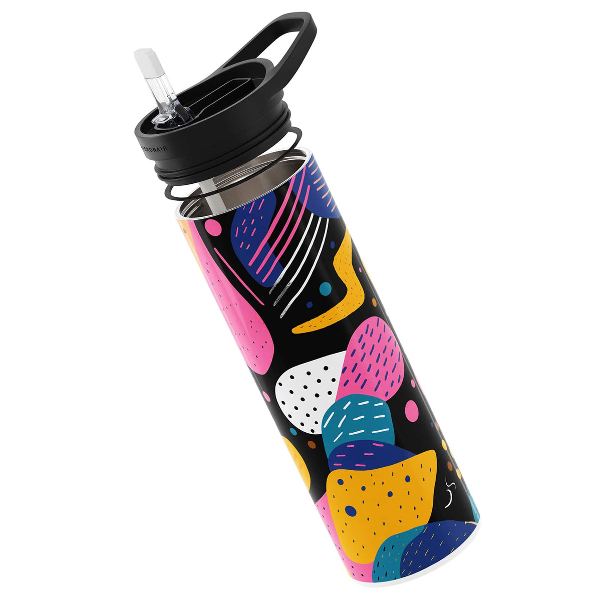 Black Abstract 560ml Reusable Bottle By Hydronair