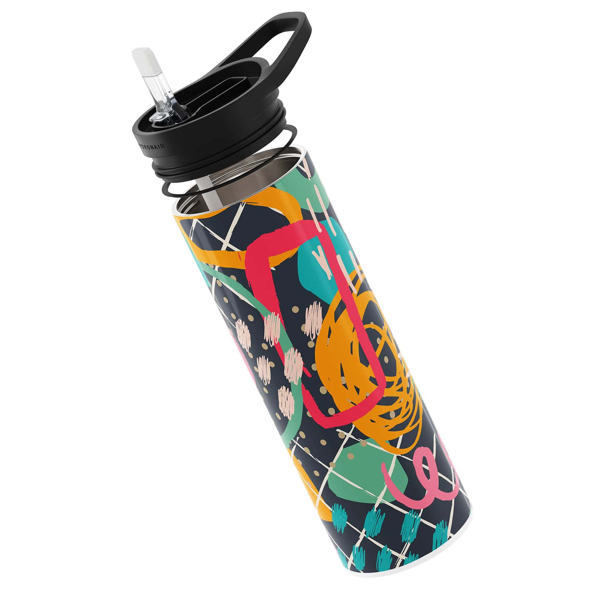 Black Abstract 560ml Reusable Bottle By Hydronair
