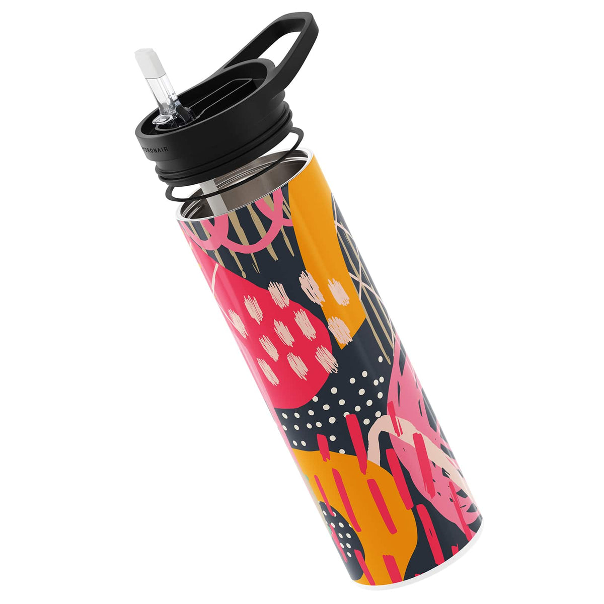 Black Abstract 560ml Reusable Bottle By Hydronair
