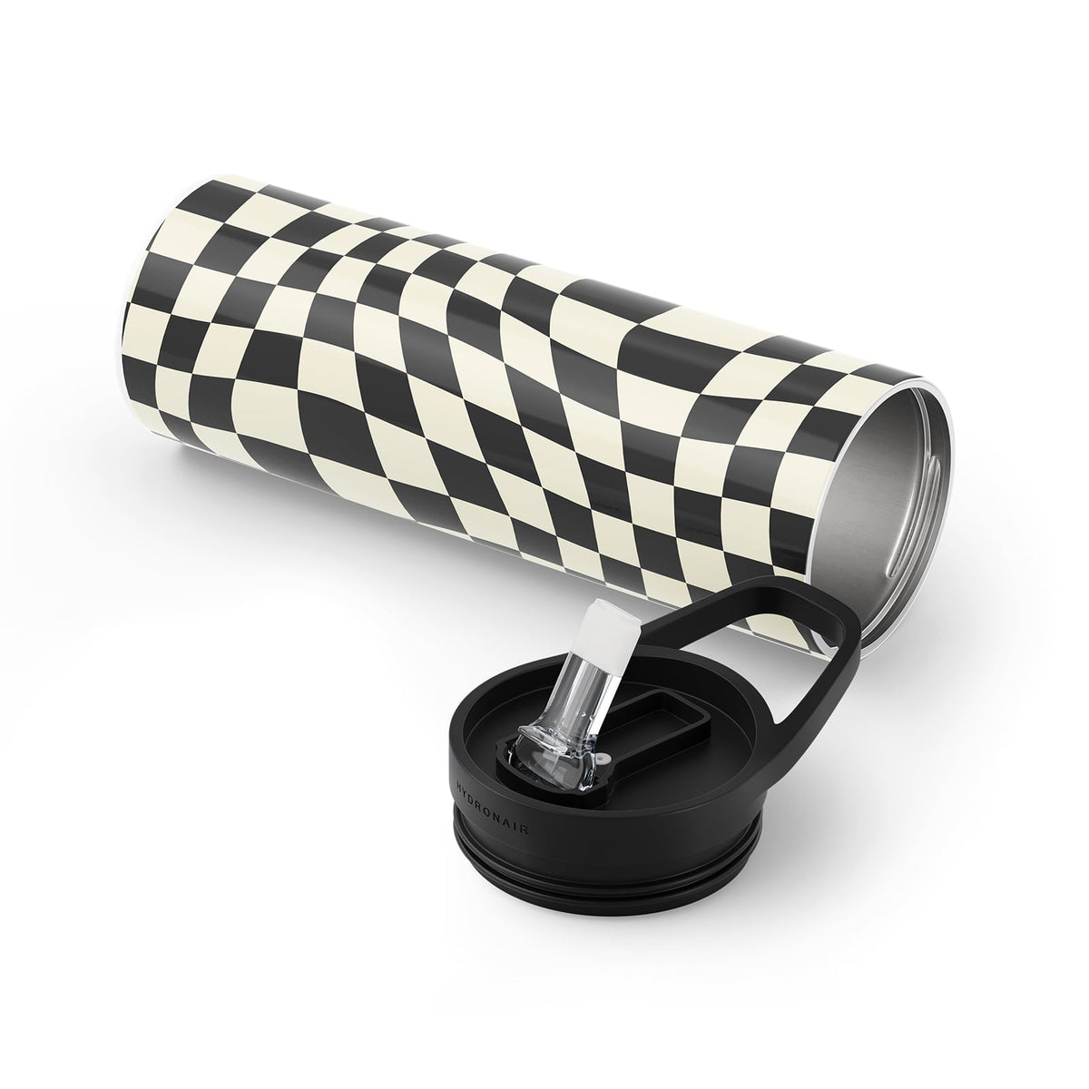 Black Checkered 560ml Bottle By Hydronair