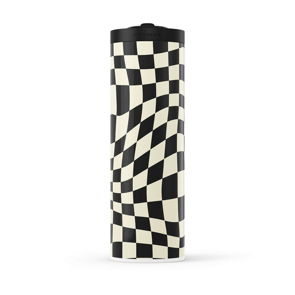 Black Checkered 560ml Water Bottle By Hydronair