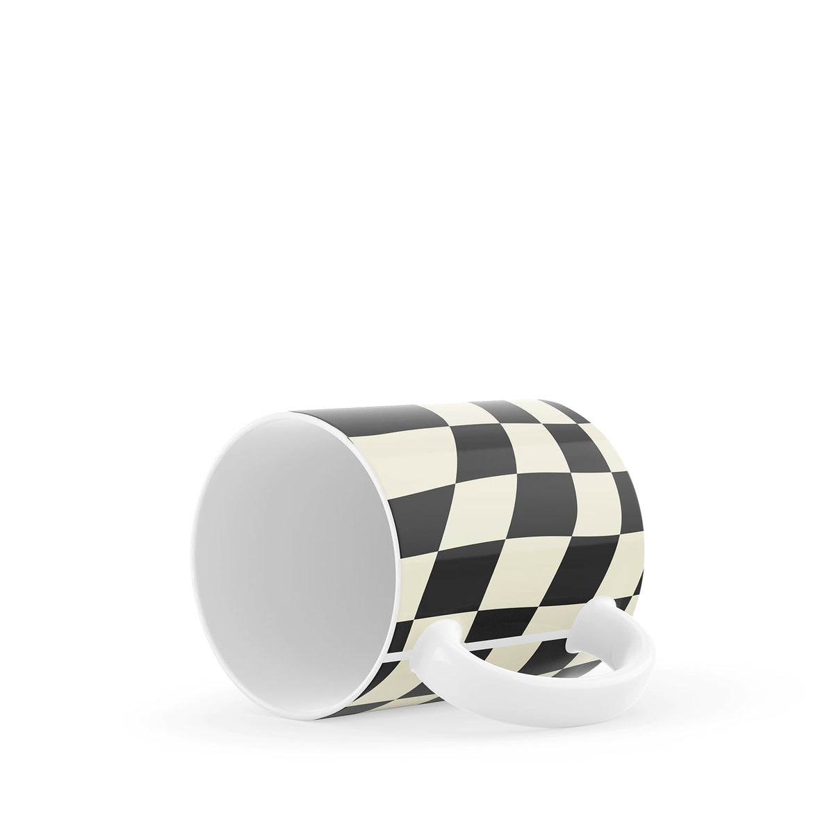 Black Checkered Ceramic Mug 