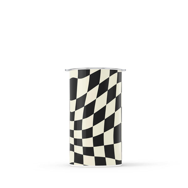 Black Checkered Double Walled 12oz Cup