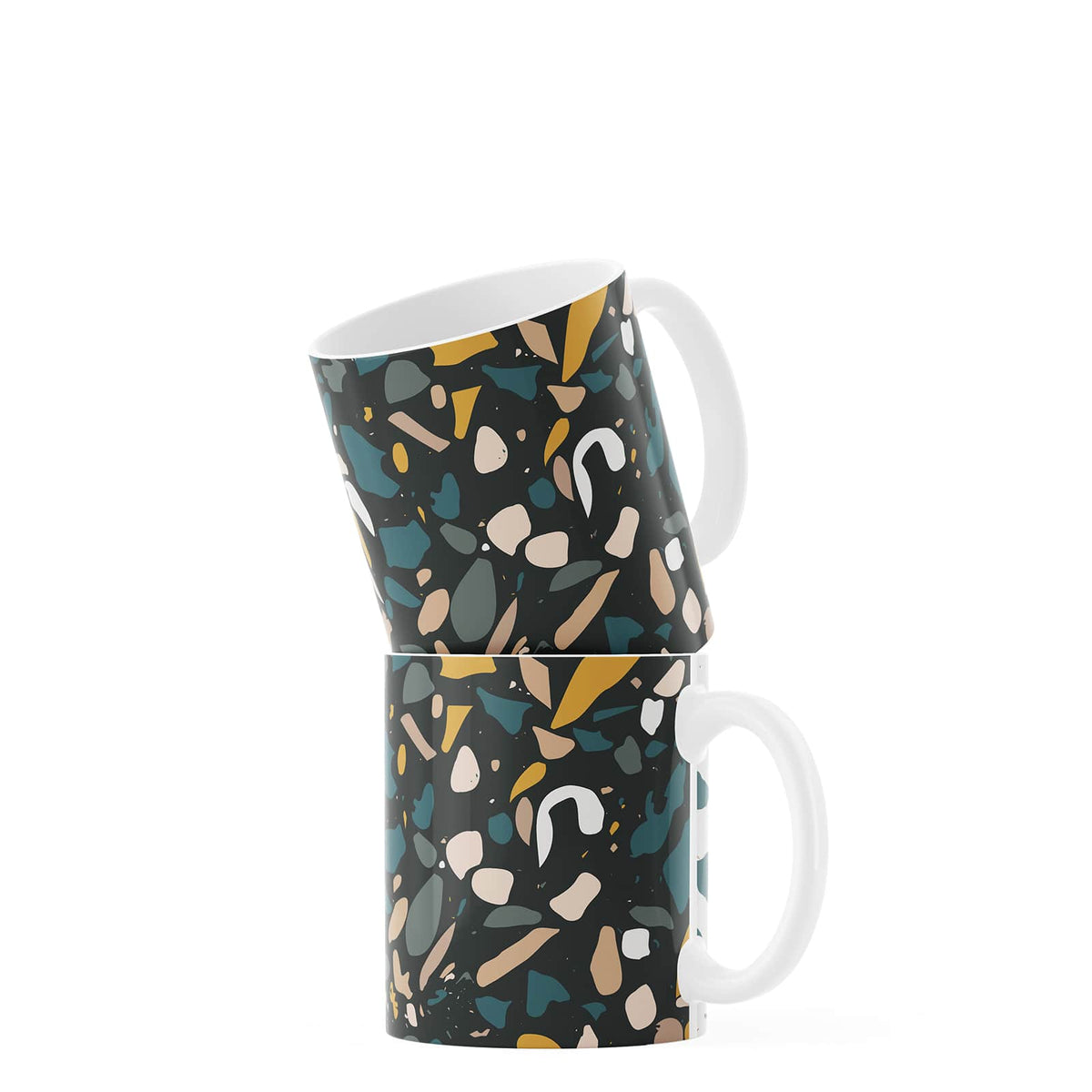 Black Terrazzo Ceramic Mug