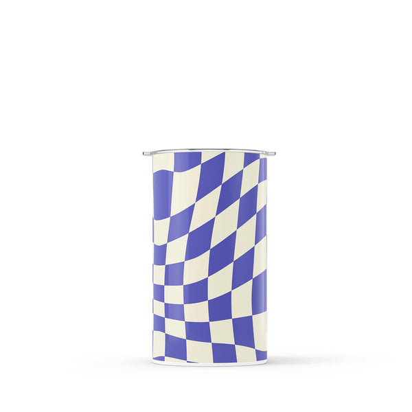 Blue Checkered 340ml Reusable Coffee Cup By Hydronair 