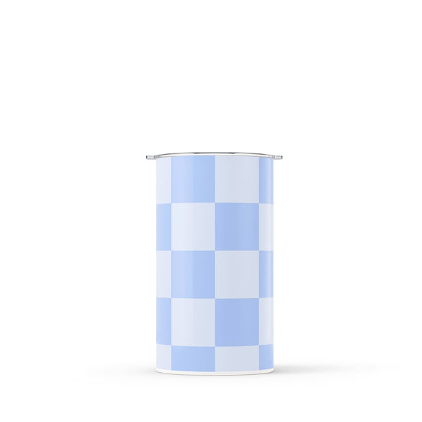 Blue Checkered Double Walled 12oz Cup