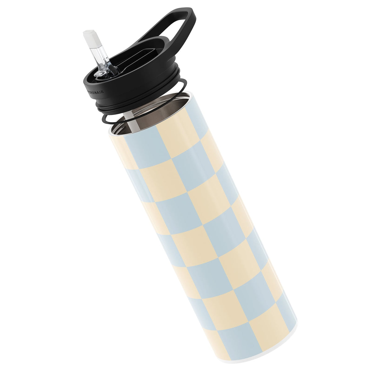 Blue Checkered Metal 20oz Tumbler