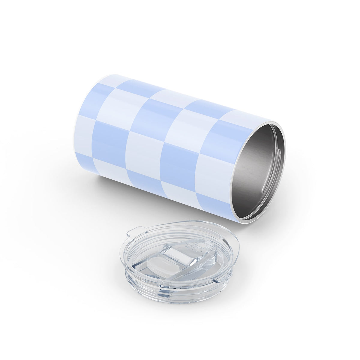 Blue Checkered Metal 12oz Tumbler
