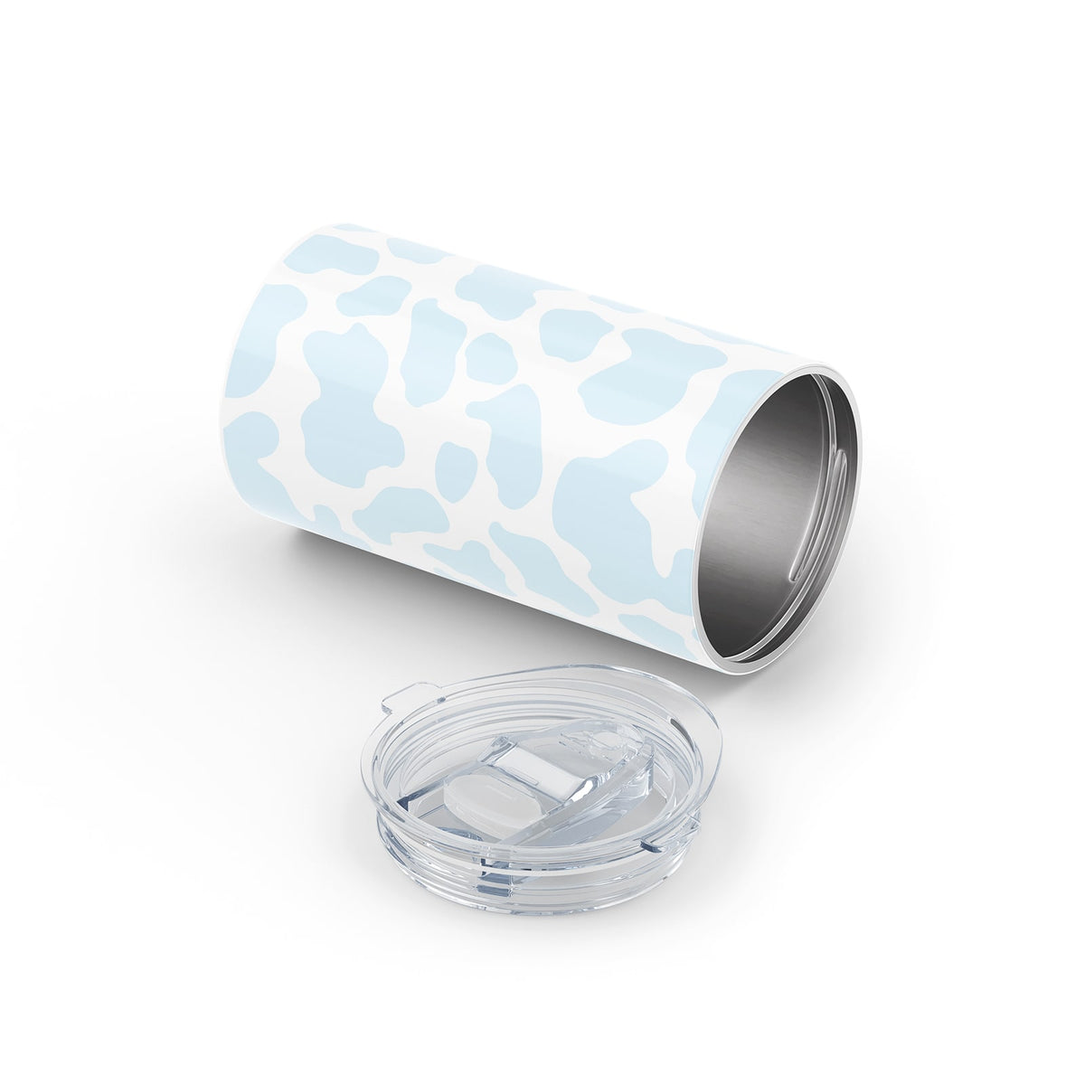 Blue Cow Print Metal 12oz Tumbler