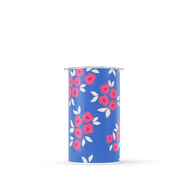 Blue Floral Double Walled 12oz Cup