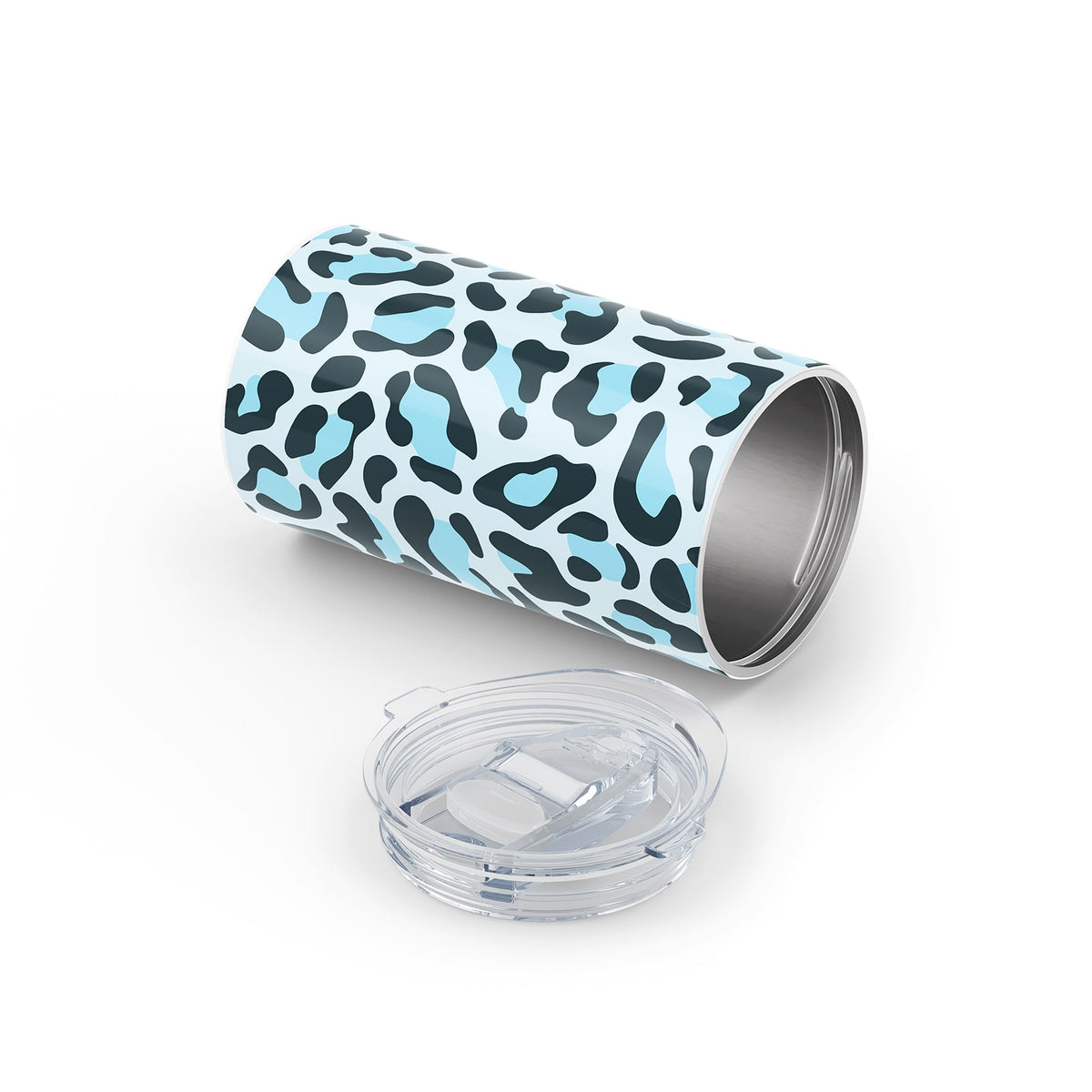 Blue Leopard Print Metal 12oz Tumbler