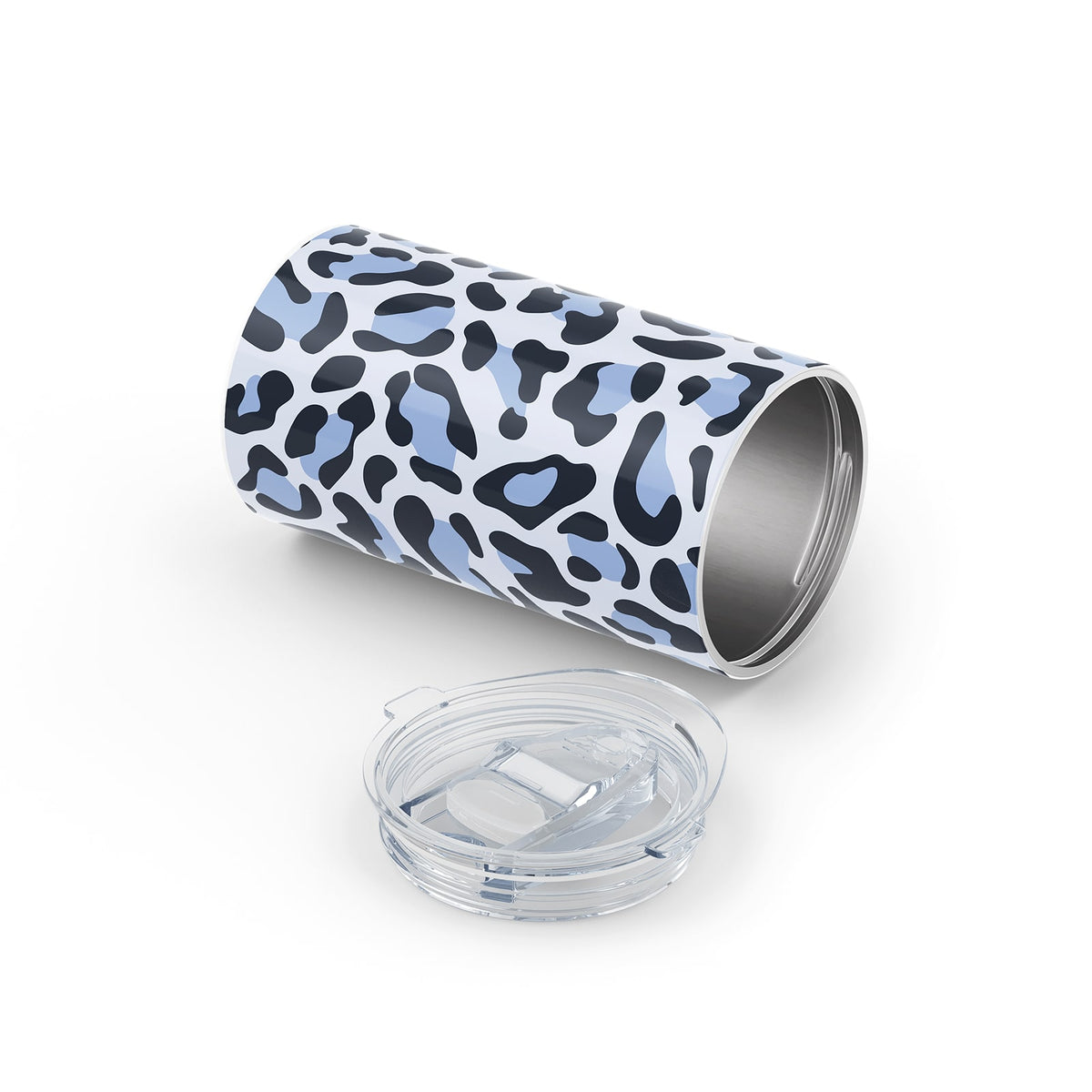 Blue Leopard Print Metal 12oz Tumbler