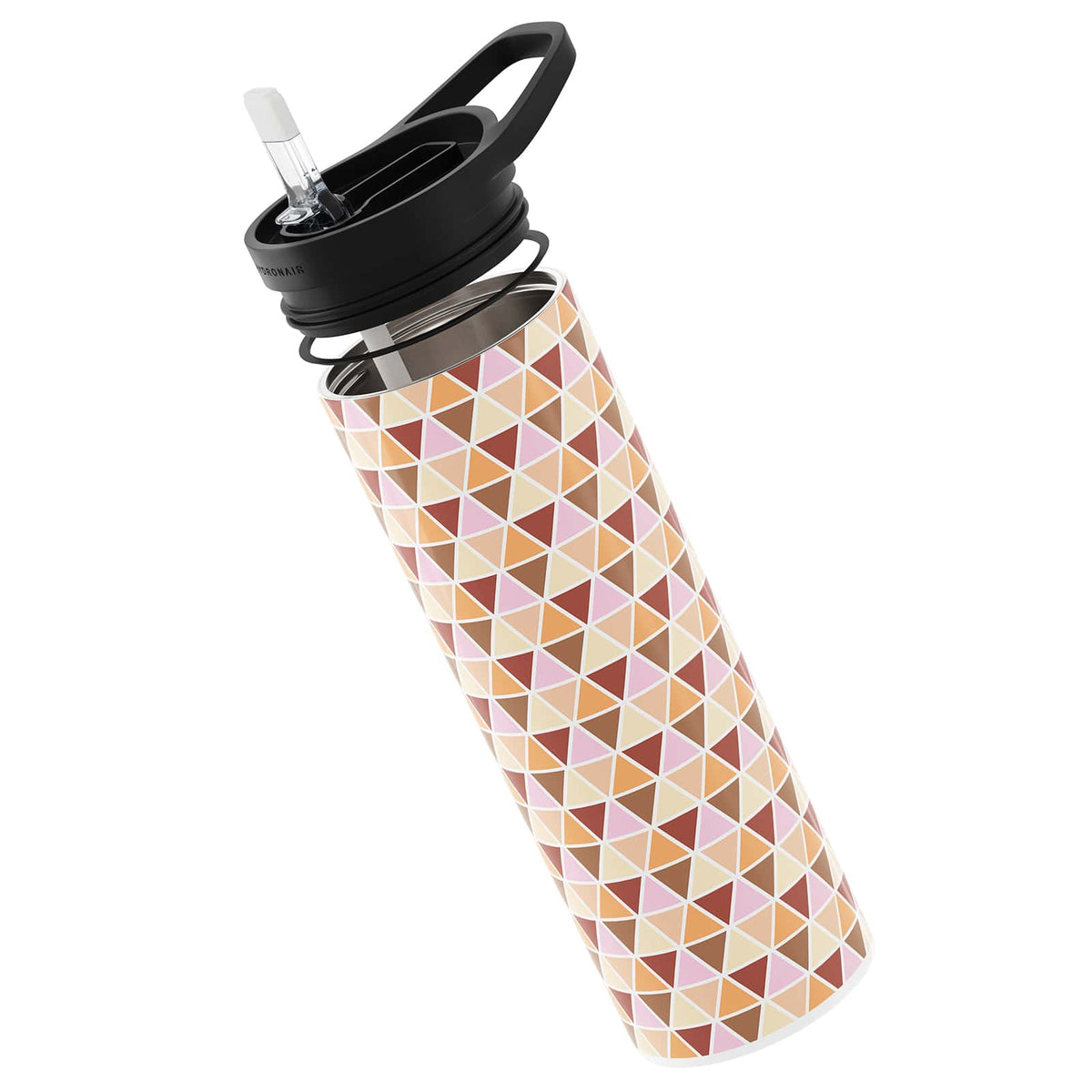 Brown Geometric 560ml Reusable Bottle By Hydronair