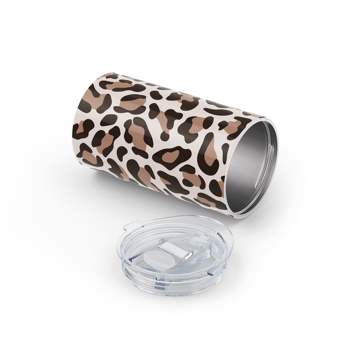 Brown Leopard Print Metal 12oz Tumbler