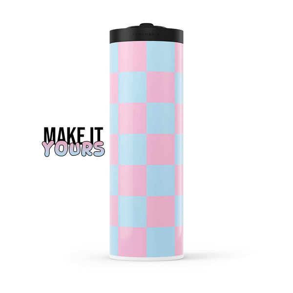 Checkered Personalised 560ml Water Bottle By Hydronair