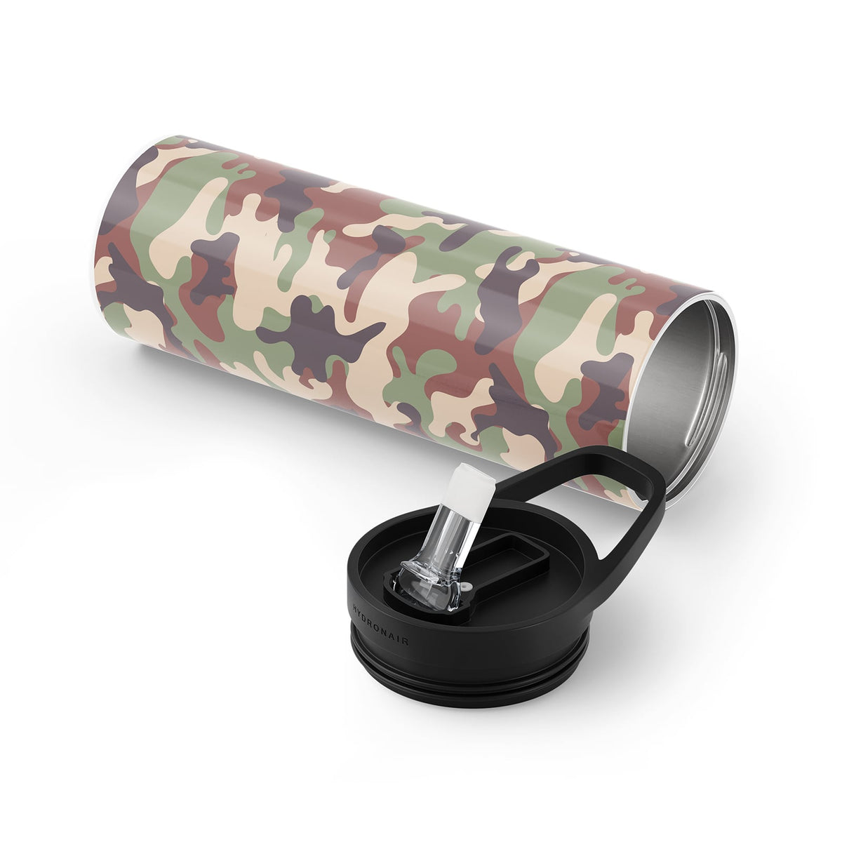 Dark Brown Camouflage 560ml Reusable Bottle By Hydronair