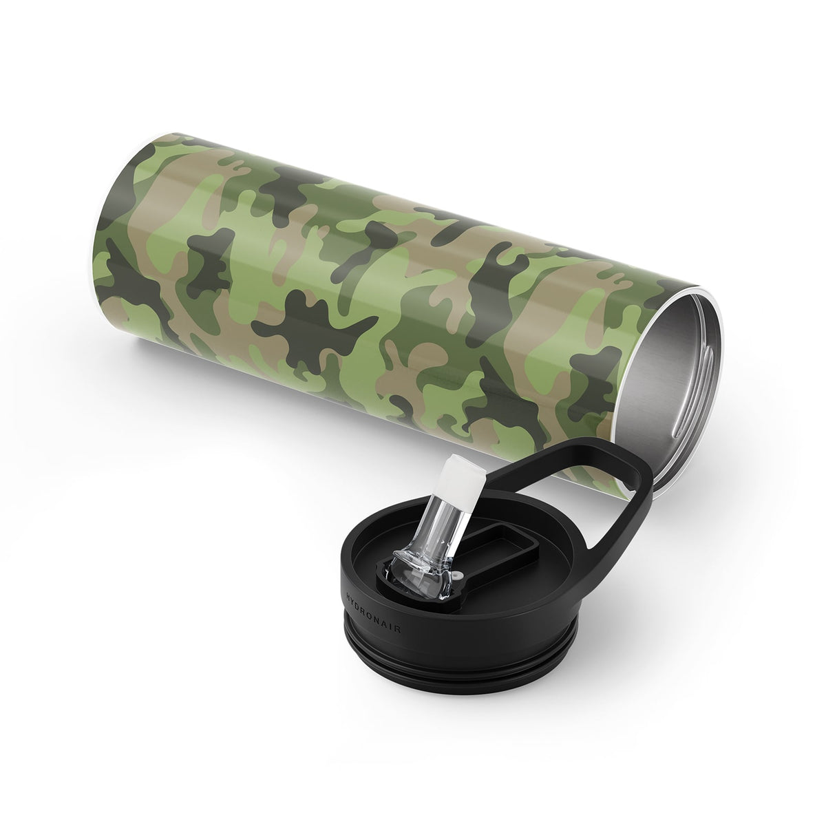 Dark Green Camouflage 560ml Reusable Bottle By Hydronair