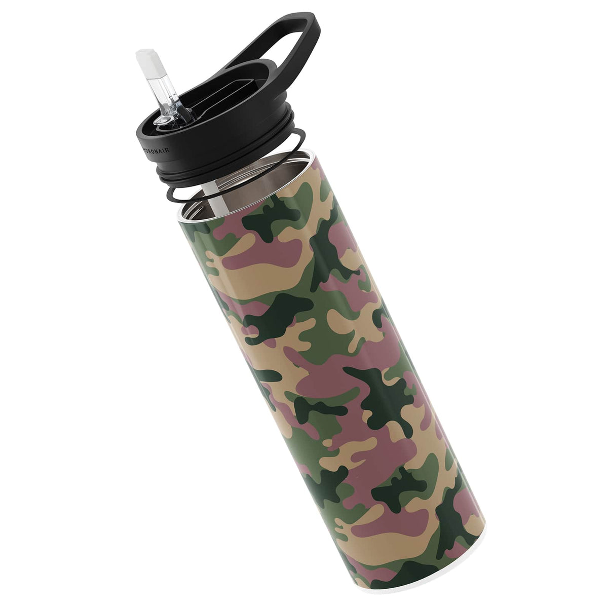 Dark Green Camouflage 560ml Reusable Bottle By Hydronair