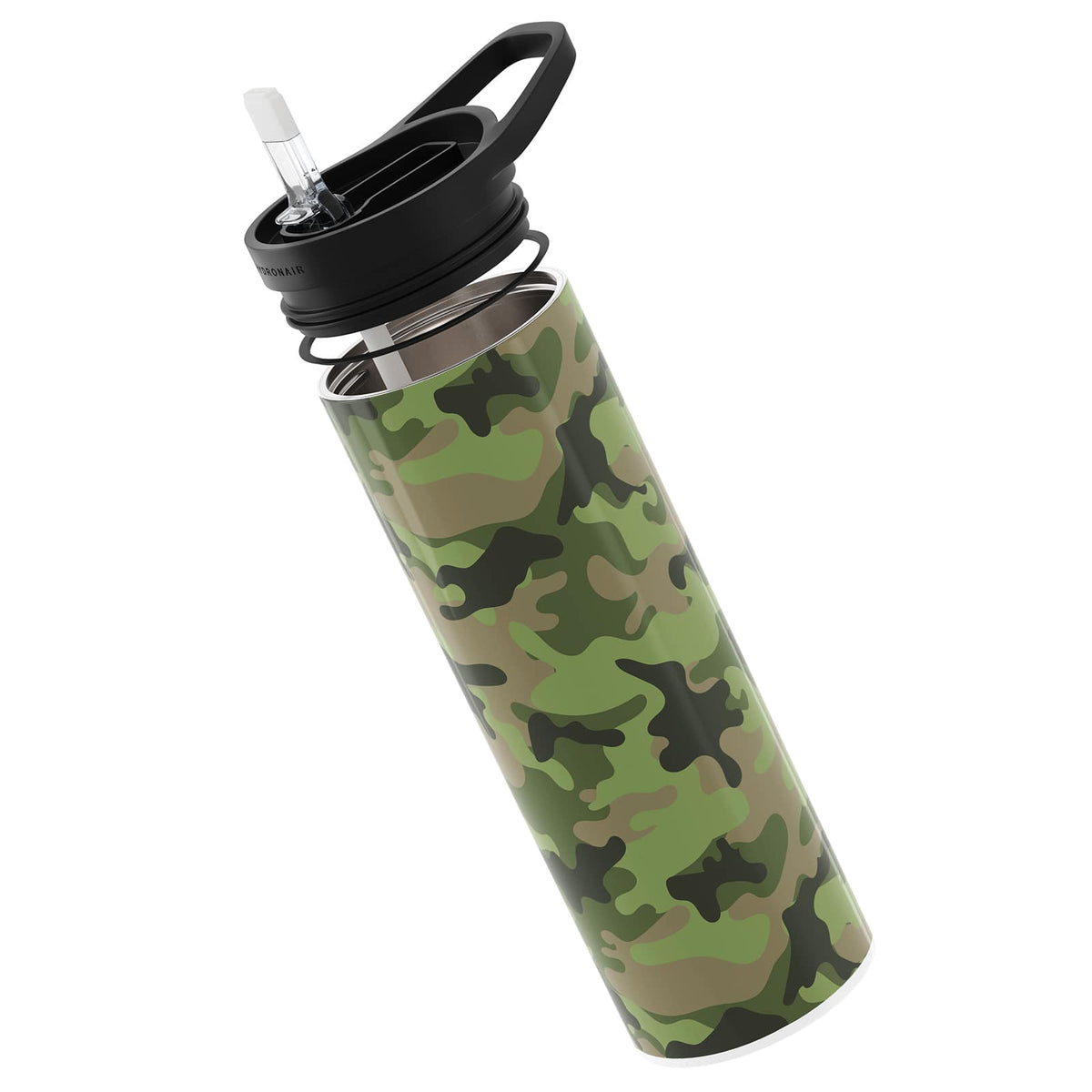 Dark Green Camouflage 560ml Reusable Bottle By Hydronair