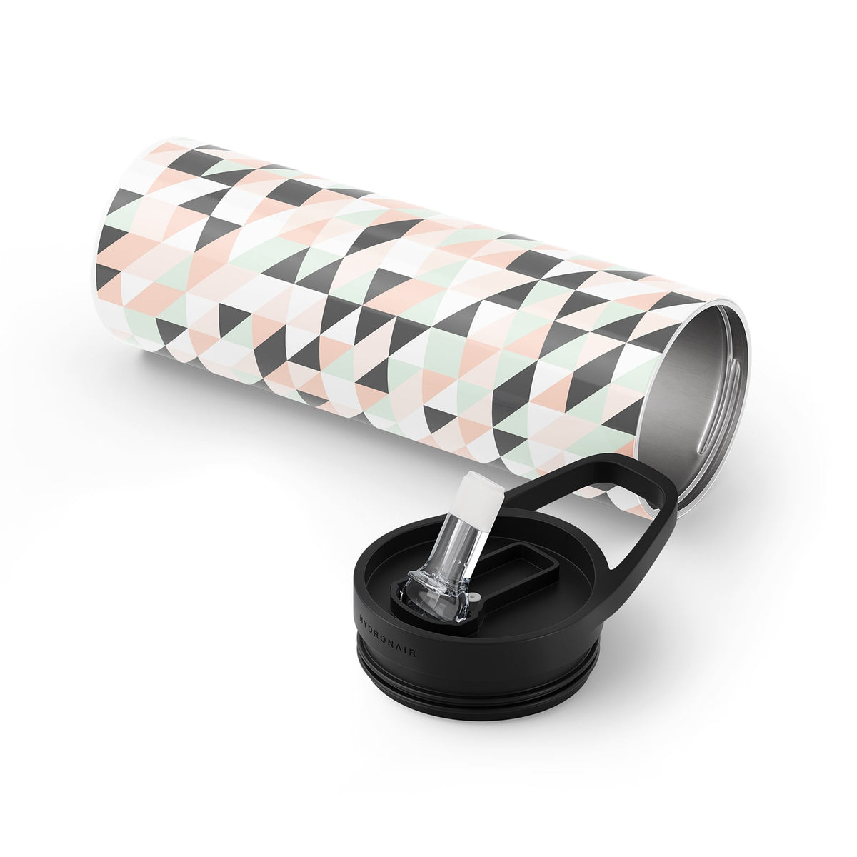 Dark Grey Geometric 560ml Bottle By Hydronair