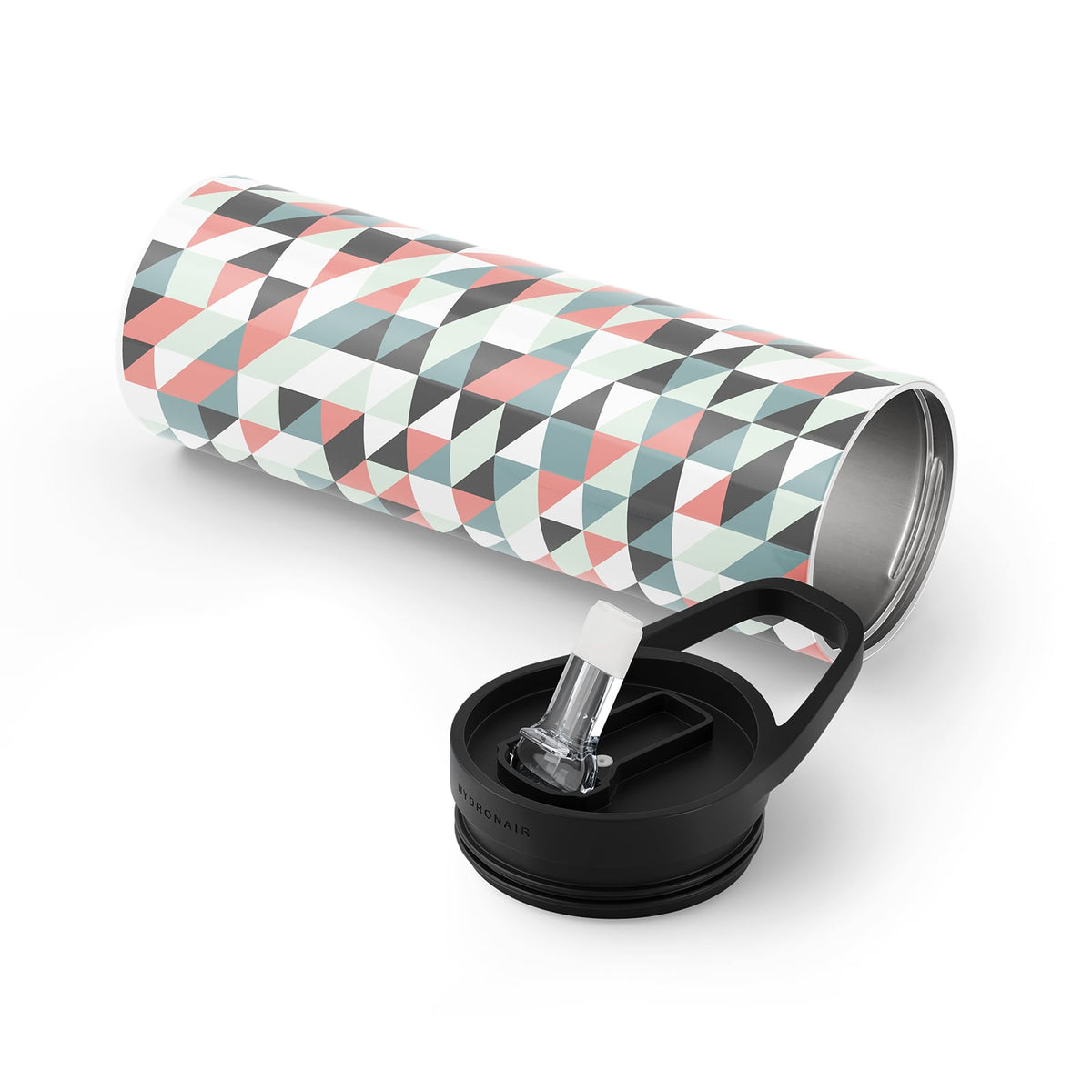 Dark Grey Geometric 560ml Bottle By Hydronair