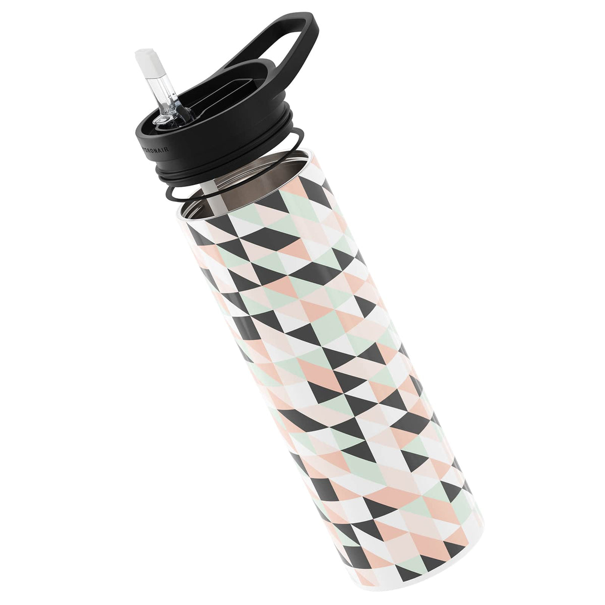 Dark Grey Geometric 560ml Reusable Bottle By Hydronair