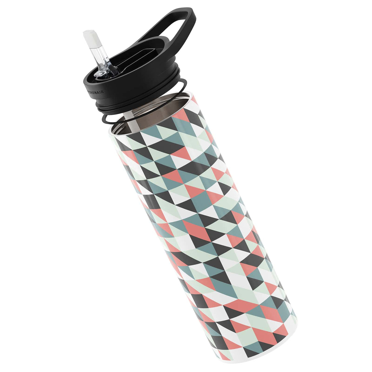 Dark Grey Geometric 560ml Reusable Bottle By Hydronair