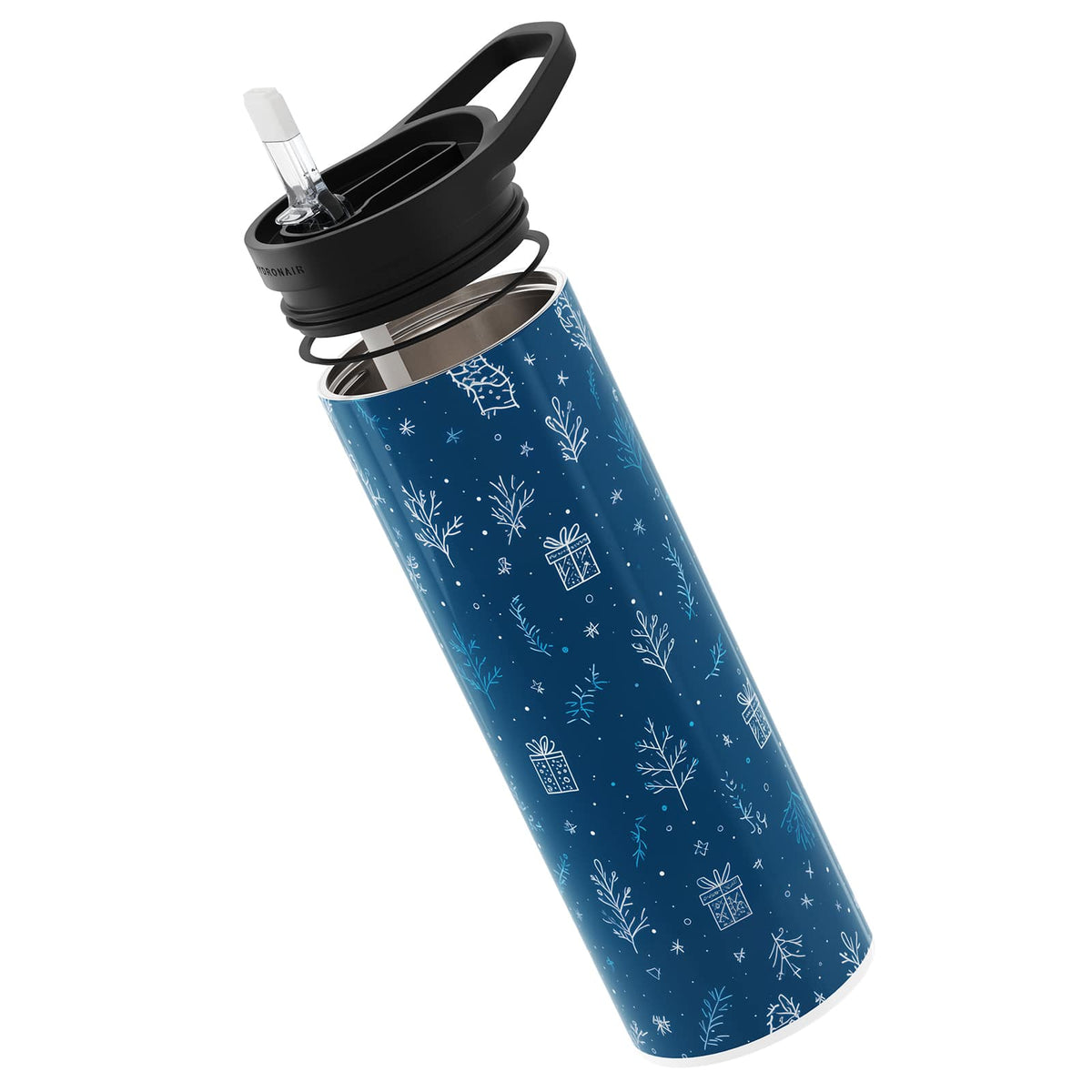 Deep Blue Christmas 560ml Reusable Bottle By Hydronair