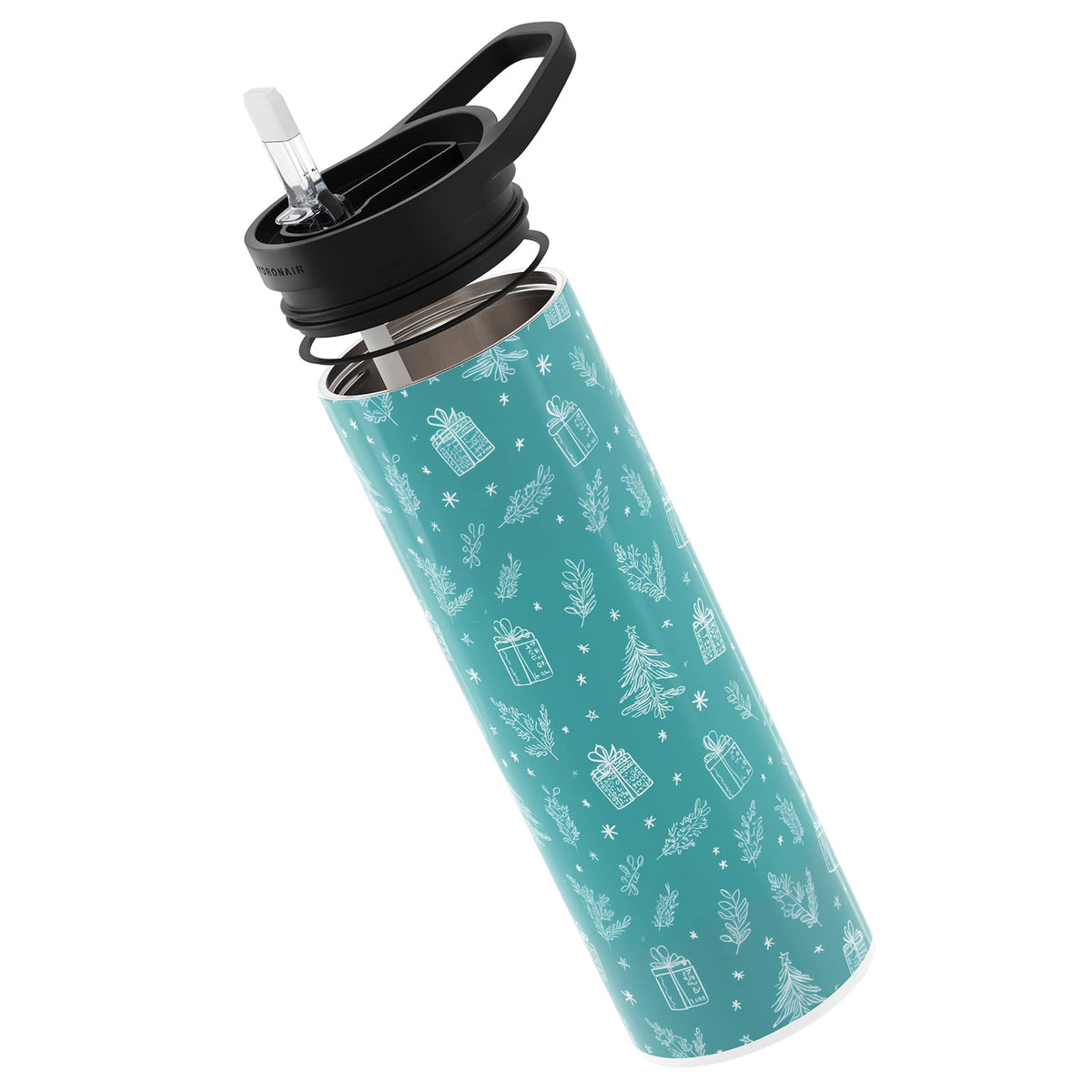 Deep Green Christmas 560ml Reusable Bottle By Hydronair