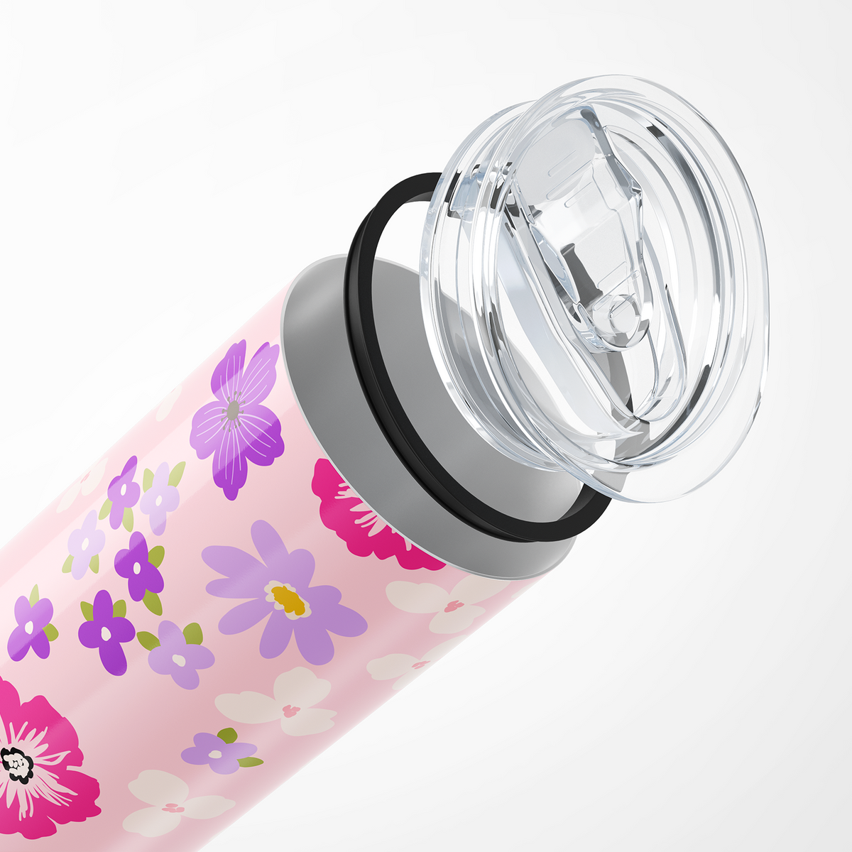Floral Pink Double Walled Insulated Metal Tumbler