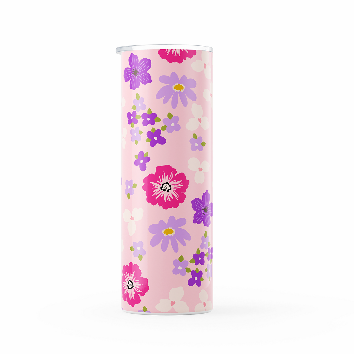 Floral Pink Double Walled Insulated Metal Tumbler