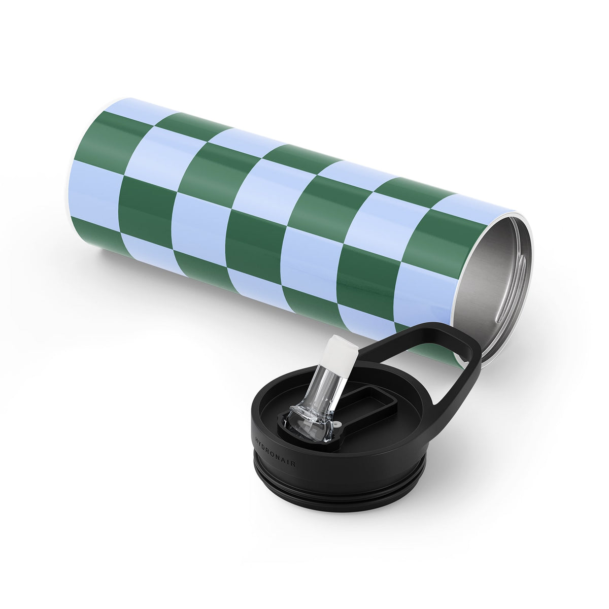 Green Checkered 560ml Bottle By Hydronair