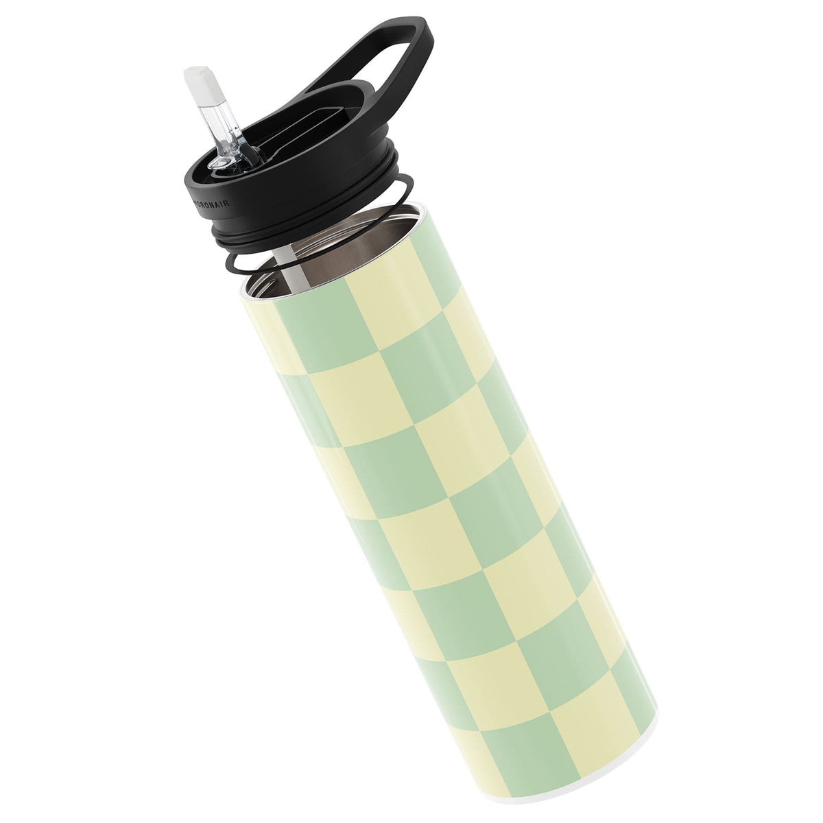 Green Checkered 560ml Reusable Bottle By Hydronair