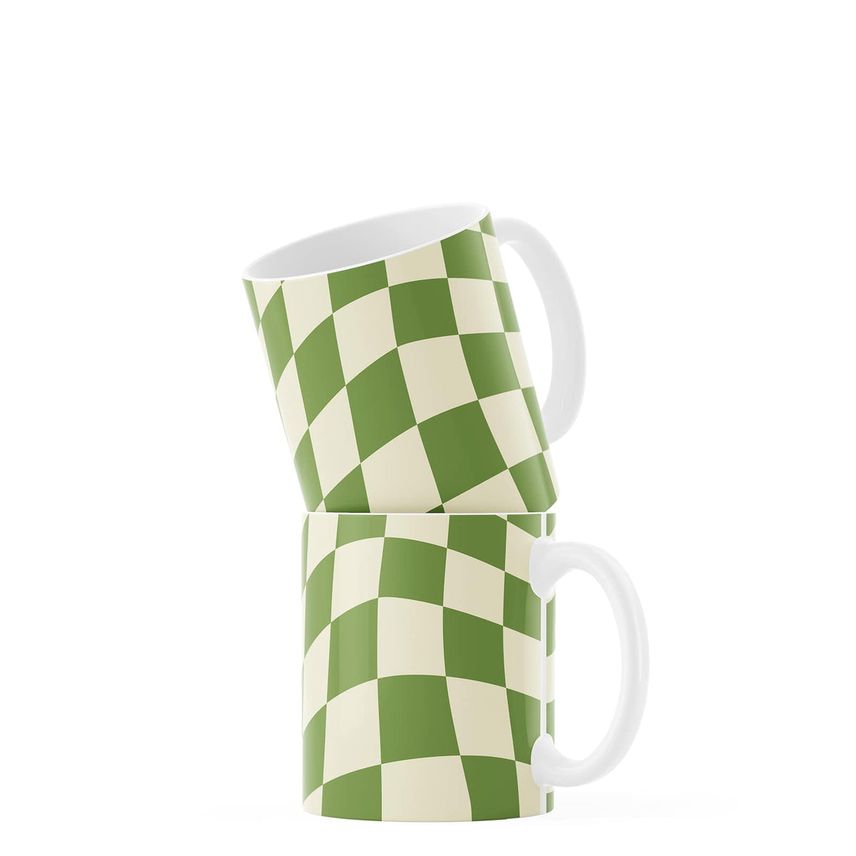 Green Checkered Coffee Mug