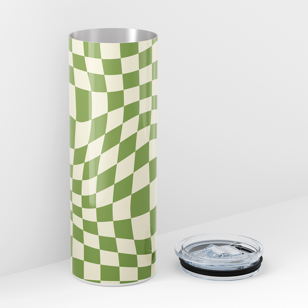 Green Checkered Double Walled 20oz Tumbler