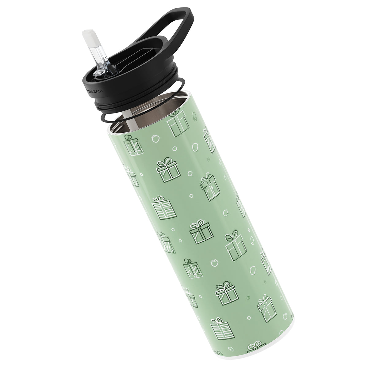 Green Christmas 560ml Reusable Bottle By Hydronair