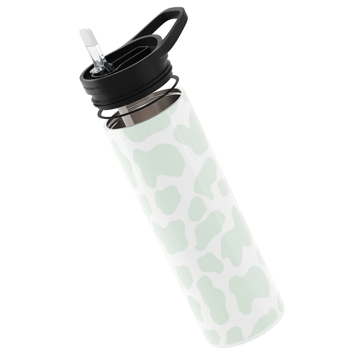 Green Cow Print Double Walled 20oz Bottle