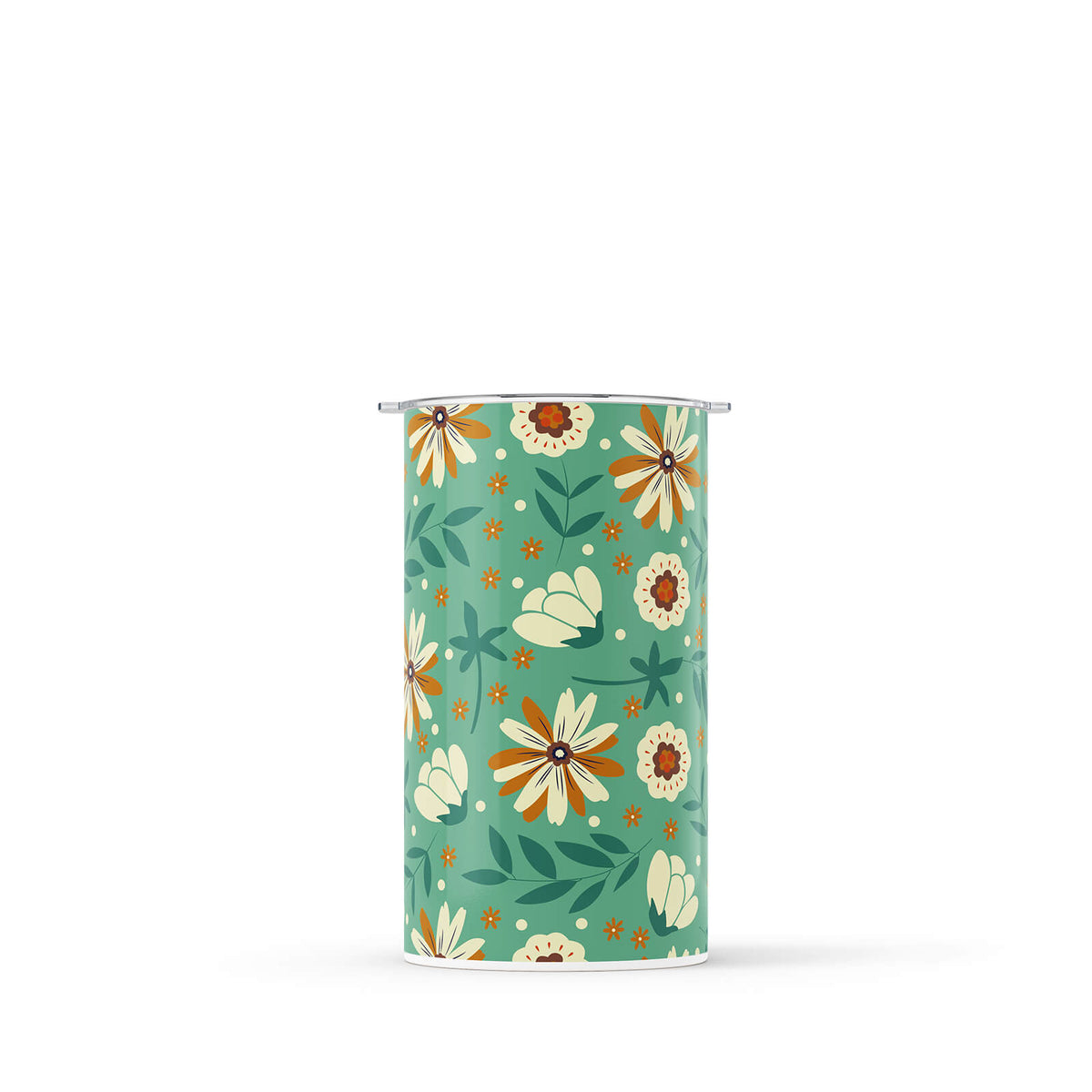 Green Floral Double Walled 12oz Cup