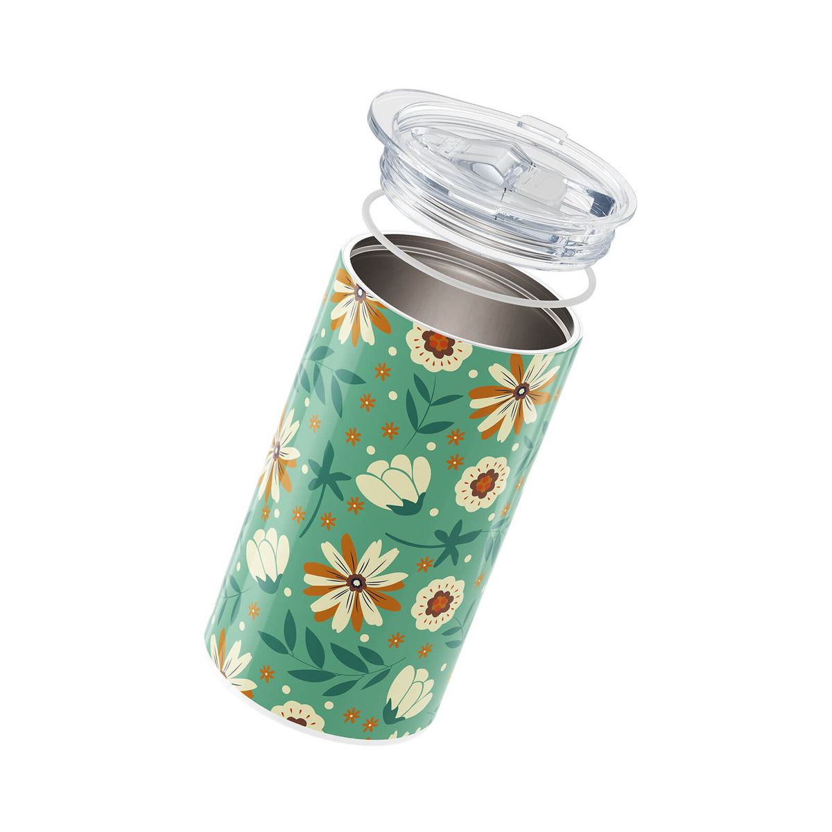 Green Floral Insulated 12oz Cup