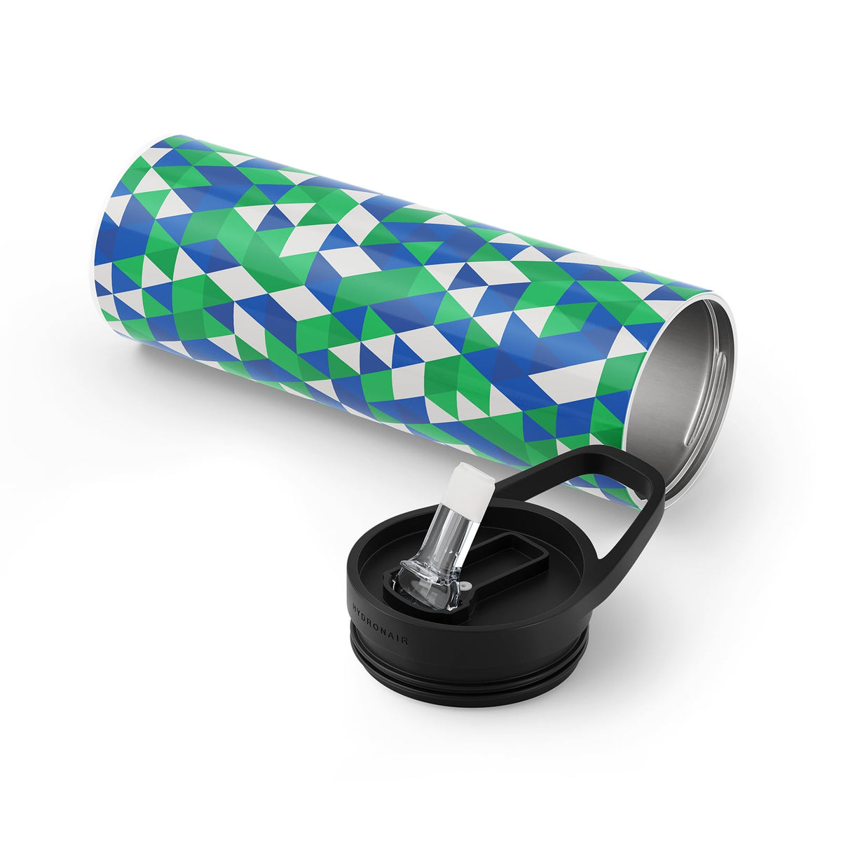 Green Geometric 560ml Bottle By Hydronair