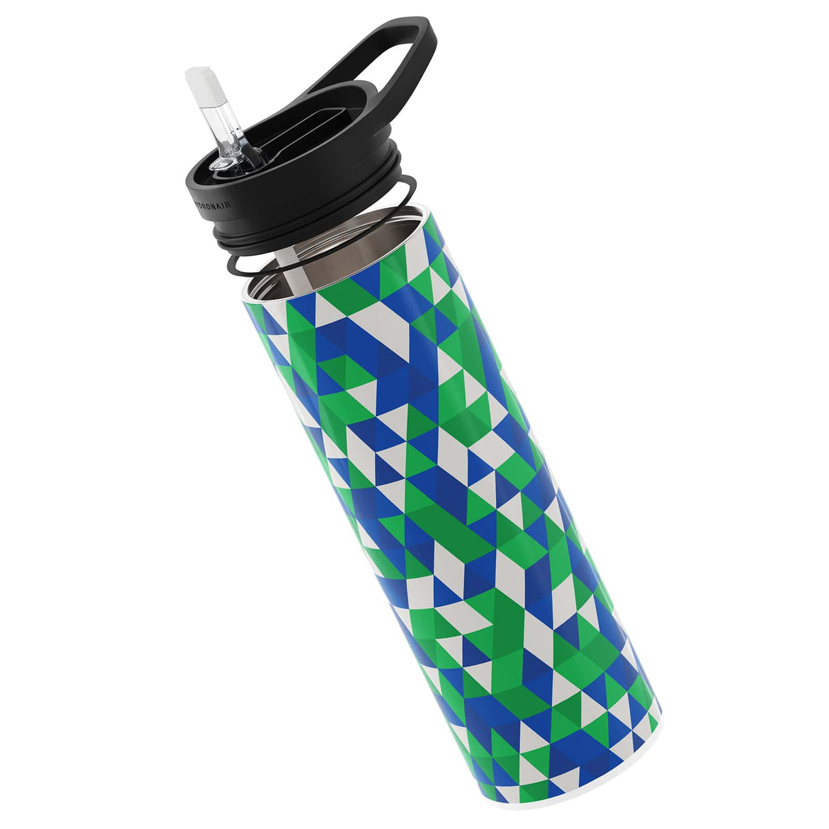 Green Geometric 560ml Reusable Bottle By Hydronair