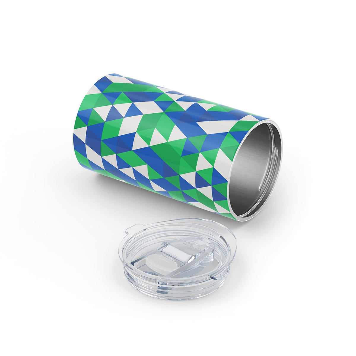 Green Geometric Metal 12oz Tumbler