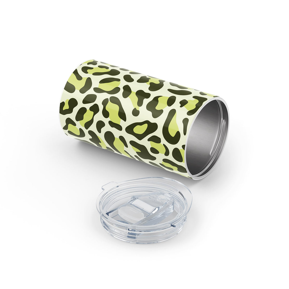 Green Leopard Print Metal 12oz Tumbler