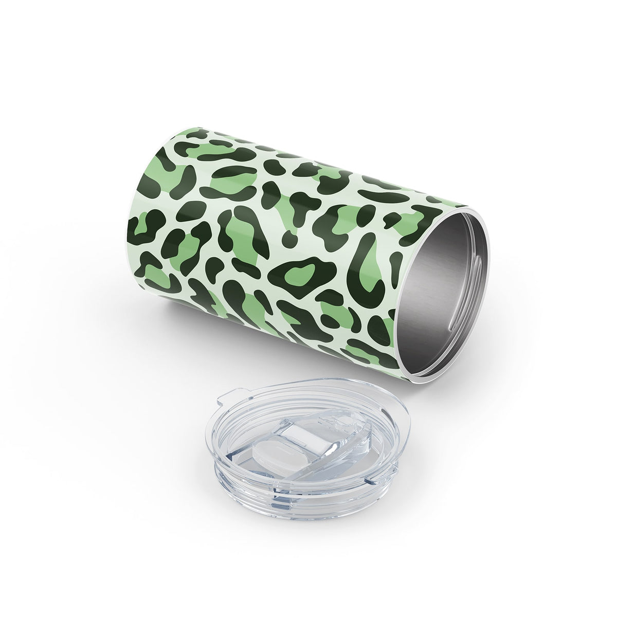 Green Leopard Print Metal 12oz Tumbler