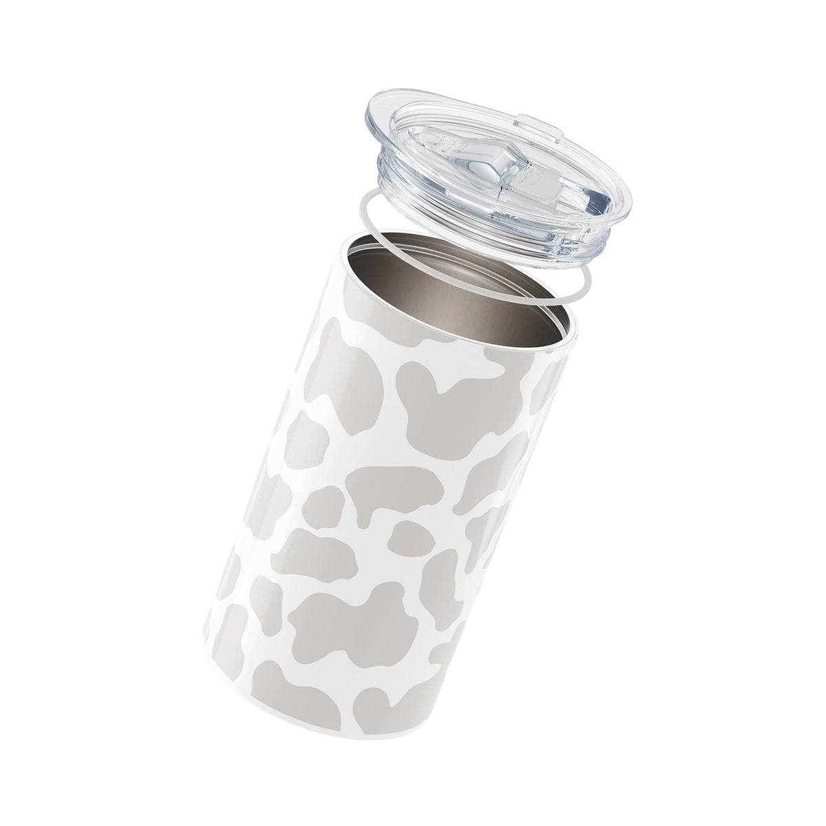 Grey Cow Print Insulated 12oz Cup