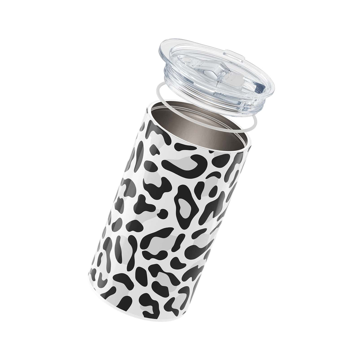 Grey Leopard Print 340ml Coffee Cup By Hydronair