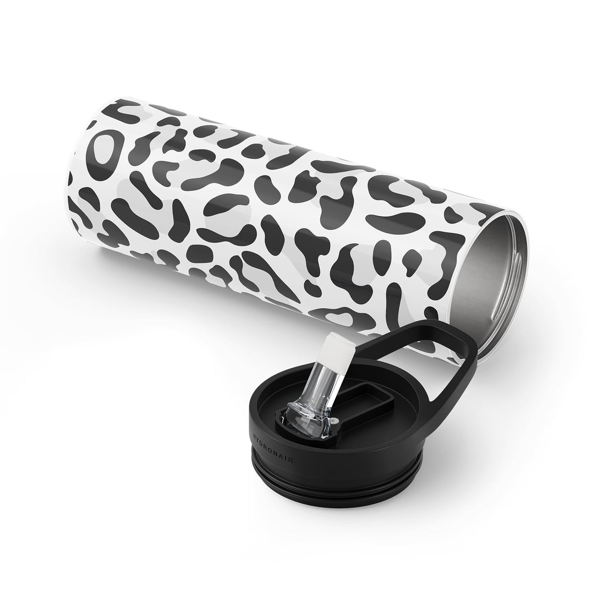 Grey Leopard Print Metal 20oz Tumbler